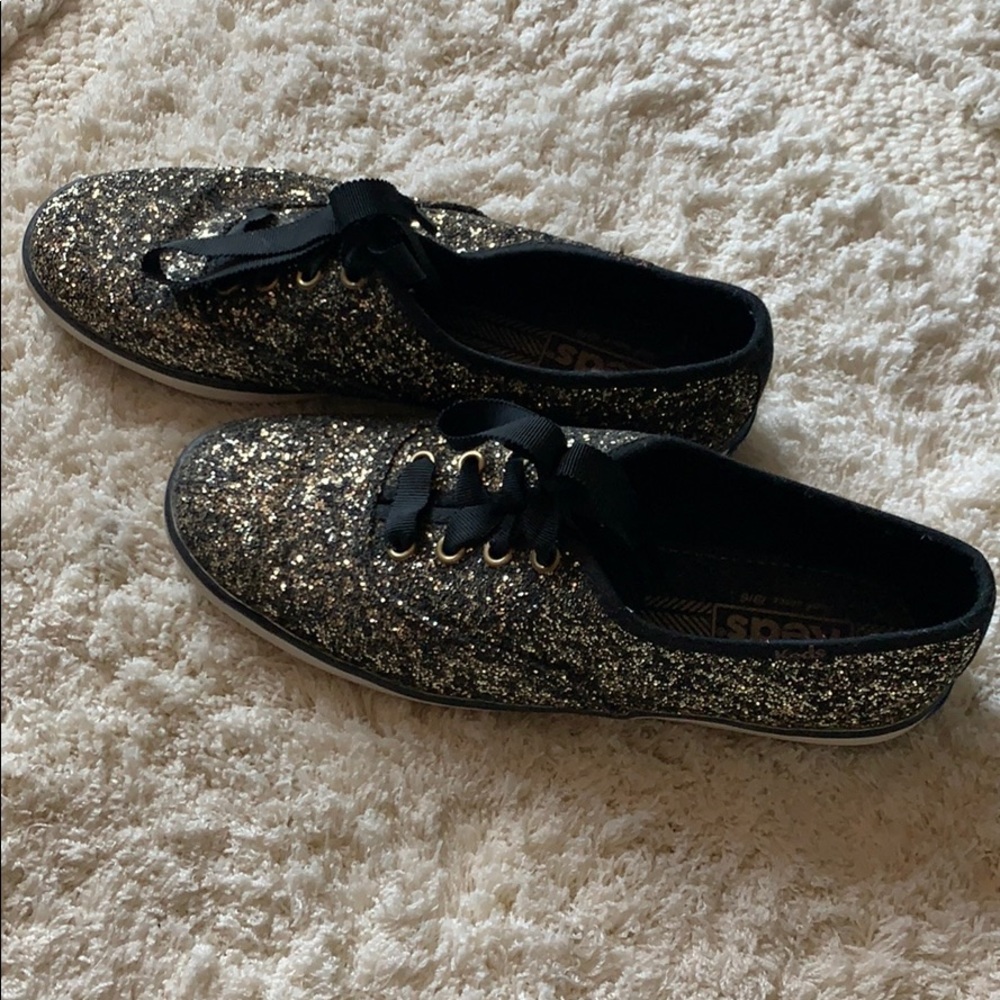 EEEUC black and gold glitter Keds